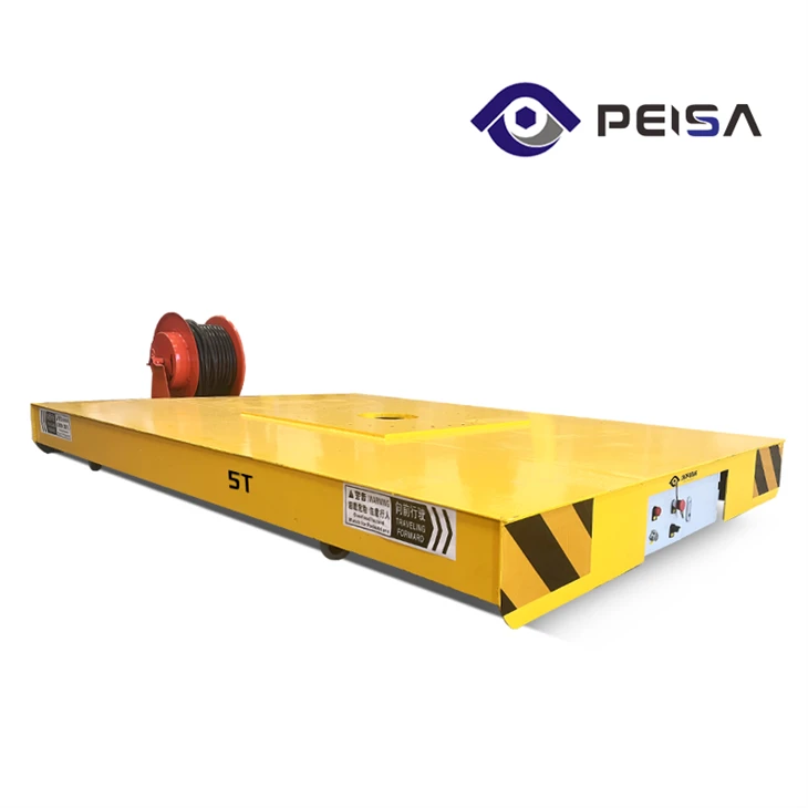 cable drum powered slab rail transfer cart